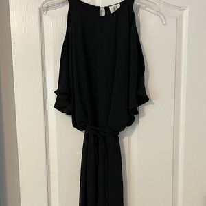 NWT - Black chiffon flutter sleeve jump suit